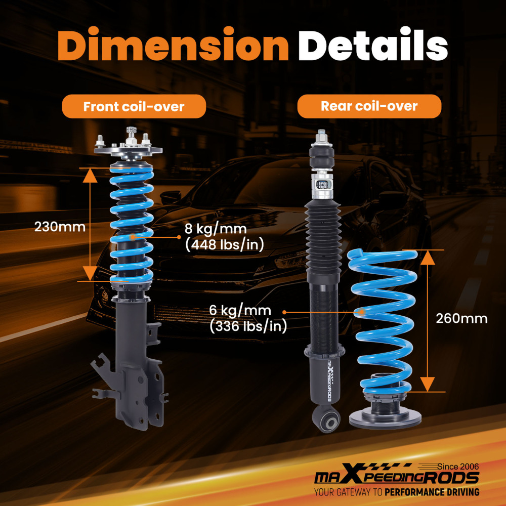 MaXpeedingrods T6 Coilover Struts compatible for Infiniti FX35 FX45 (S50) AWD / RWD 03-08
