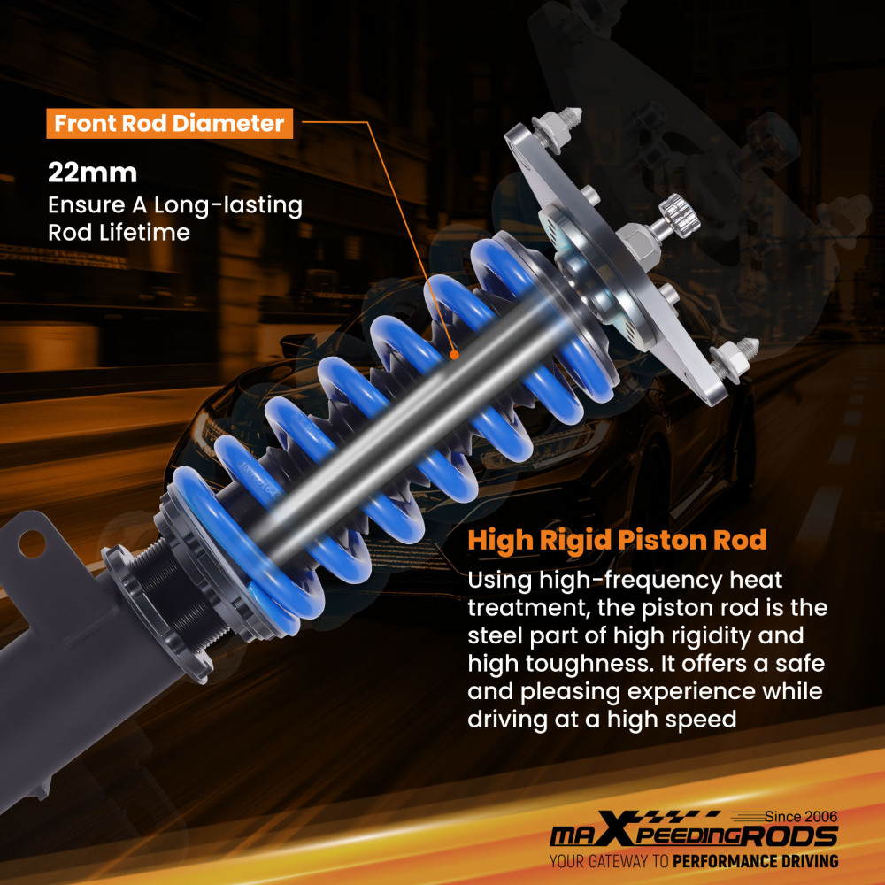 MaXpeedingrods T6 Coilovers 24 Way Damper Lowering Kit compatible for Kia Forte 2014-2018