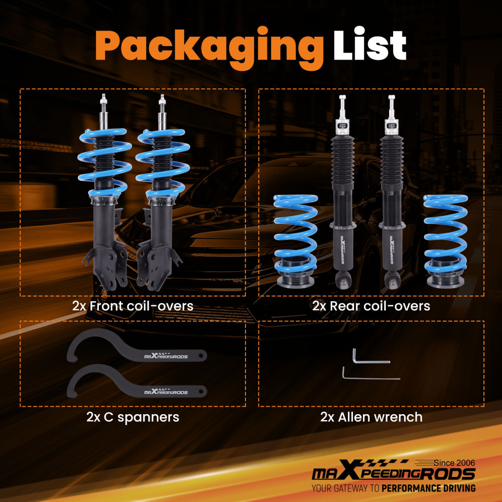 MaXpeedingrods T6 COILOVER 24 Levels Suspension Kit compatible for Ford Fusion 2013-2020