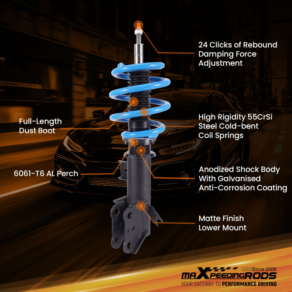 MaXpeedingrods T6 COILOVER 24 Levels Suspension Kit compatible for Ford Fusion 2013-2020