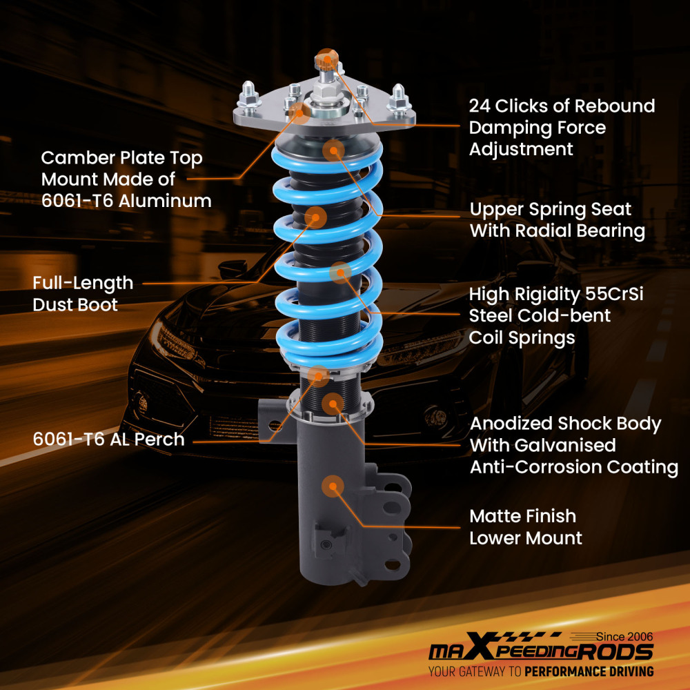 COILOVER STRUT SUSPENSION compatible for HYUNDAI GENESIS COUPE 10-16 ADJUSTABLE DAMPER