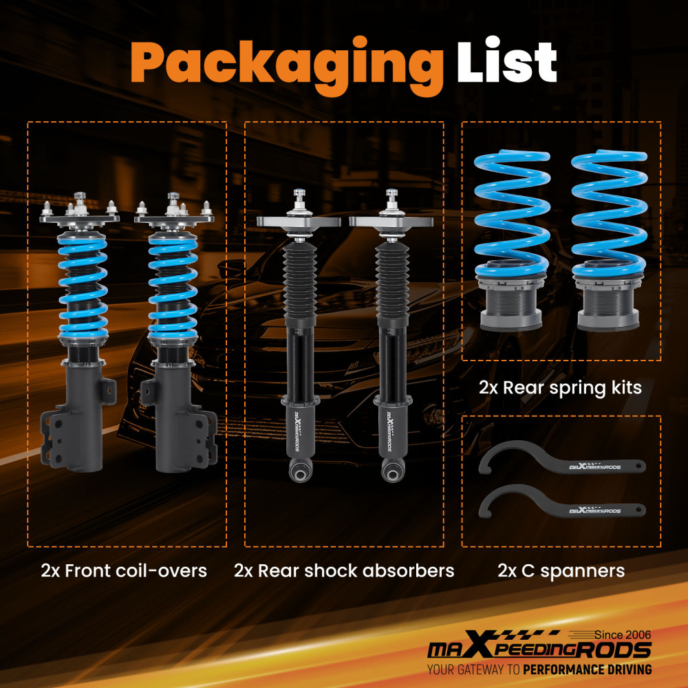 MaXpeedingrods T6 Coilovers Lowering Kit compatible for Hyundai Genesis Coupe (BK) 2008-10