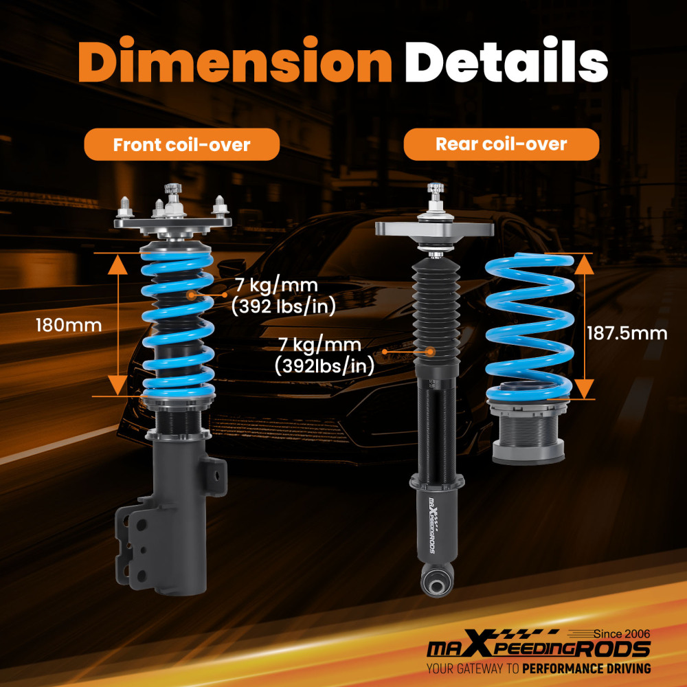 MaXpeedingrods T6 Coilovers Lowering Kit compatible for Hyundai Genesis Coupe (BK) 2008-10