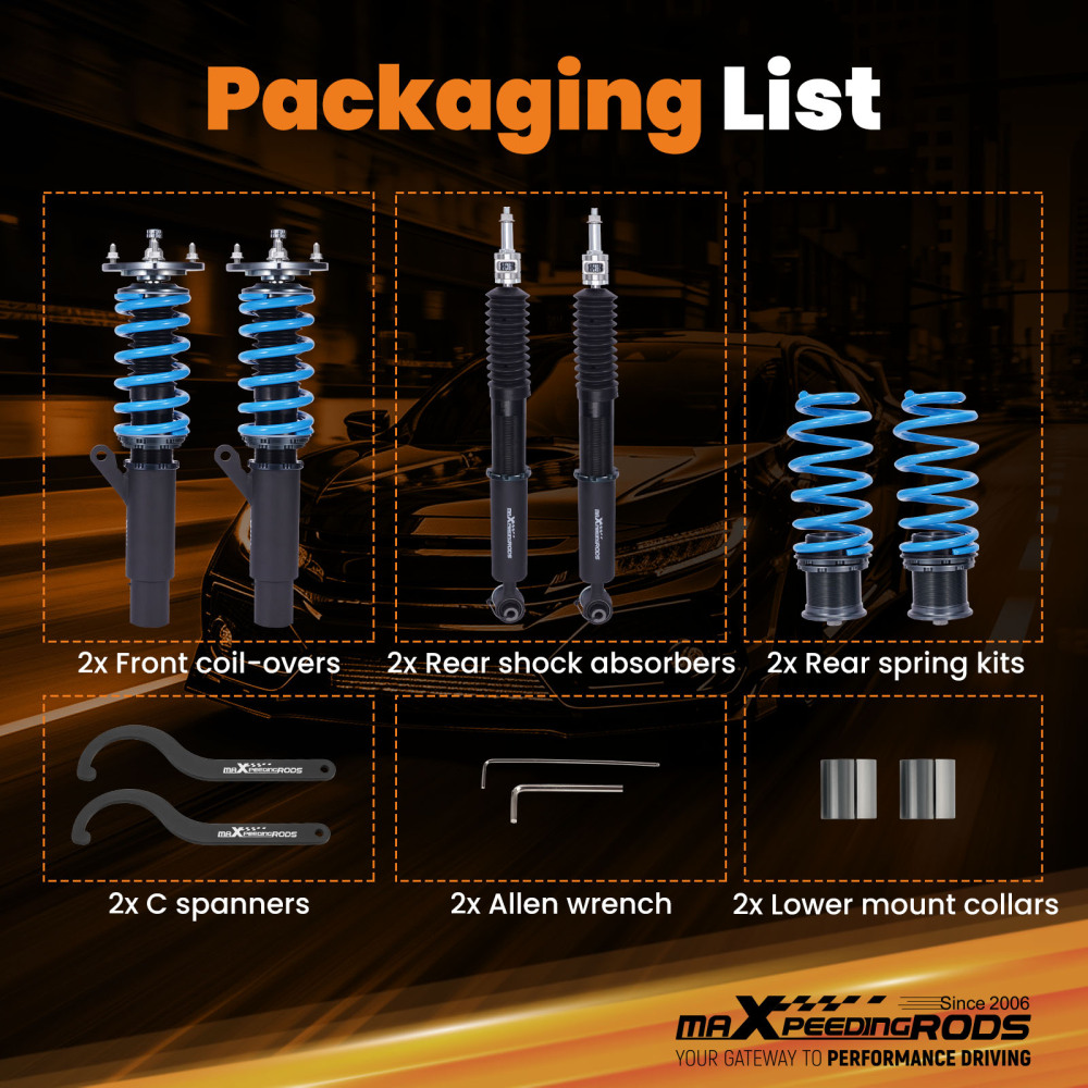 T6 Coilovers Suspension Kit compatible for VW Golf Mk7 (5G) 2.0TSI 2015-2019