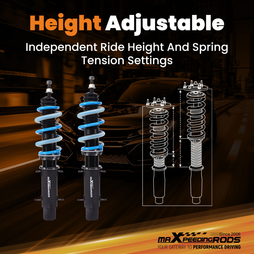 Kit Assetto a Ghiera Ammortizzatori compatibile per VW Golf 4 IV 1J Bora 1997-2006 1998 99