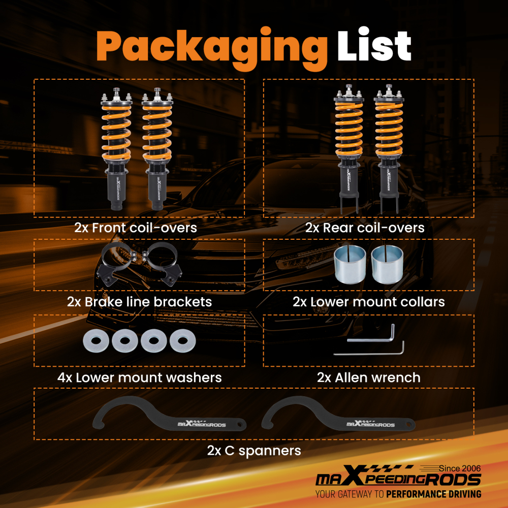 24 Ways Adj.Damper Coilover compatible for Honda Civic EG EH EJ 92-95 Integra 3rd 1994–2001