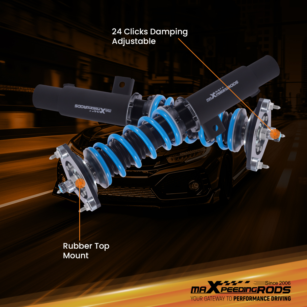 MaXpeedingrods T6 Coilover *49.5mm Shock Strut compatible for VW Jetta MK5 MK6 2005-2019