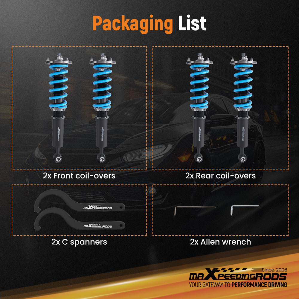 MaXpeedingrods Street Coilovers Lowering Kit compatible for Lexus LS430 LS 430 2001-06
