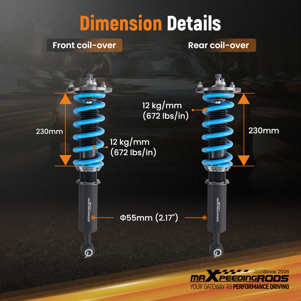 MaXpeedingrods Street Coilovers Lowering Kit compatible for Lexus LS430 LS 430 2001-06