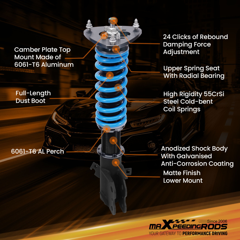 MaXpeedingrods Adjustable Coilovers Lowering Kit compatible for Subaru Legacy 2010-2014