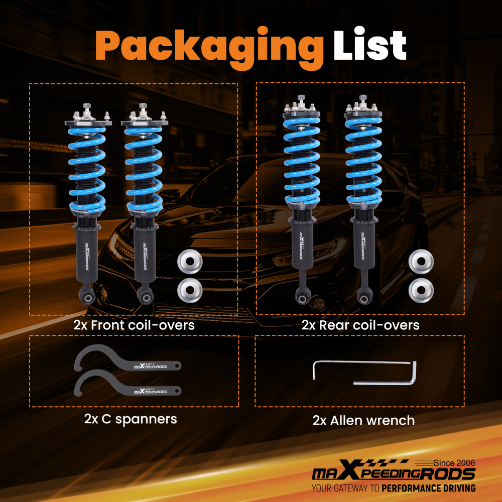 24 Ways Adjustable Coilover Coilovers compatible for Lexus IS300 JCE10 IS200 GXE10 Sedan