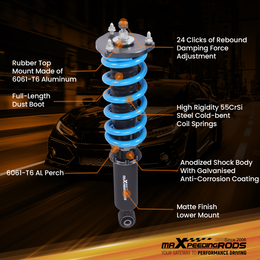 24 Ways Adjustable Coilover Coilovers compatible for Lexus IS300 JCE10 IS200 GXE10 Sedan