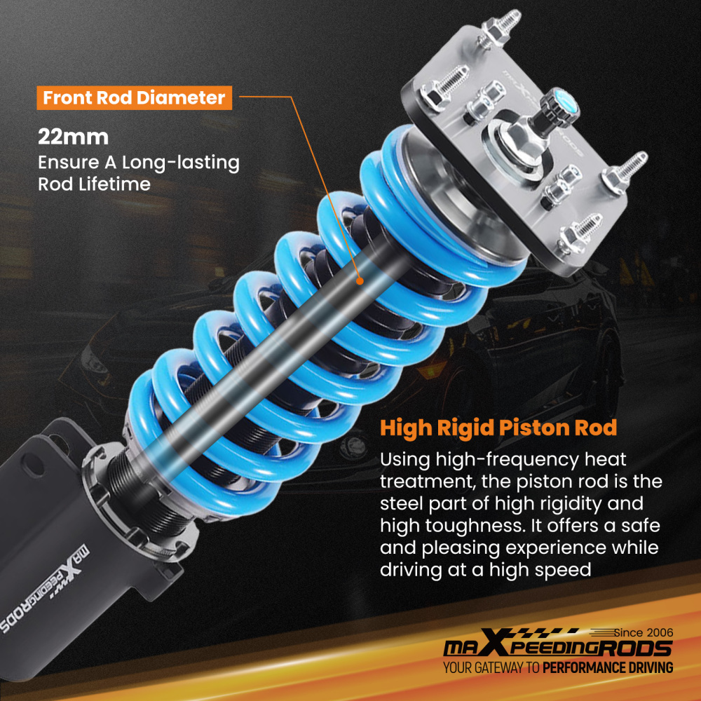 Coilover Struts compatible for Mazda RX7 FC FC3S 86-91 Coilovers 24 ways adjustable Damper Lowering Kit
