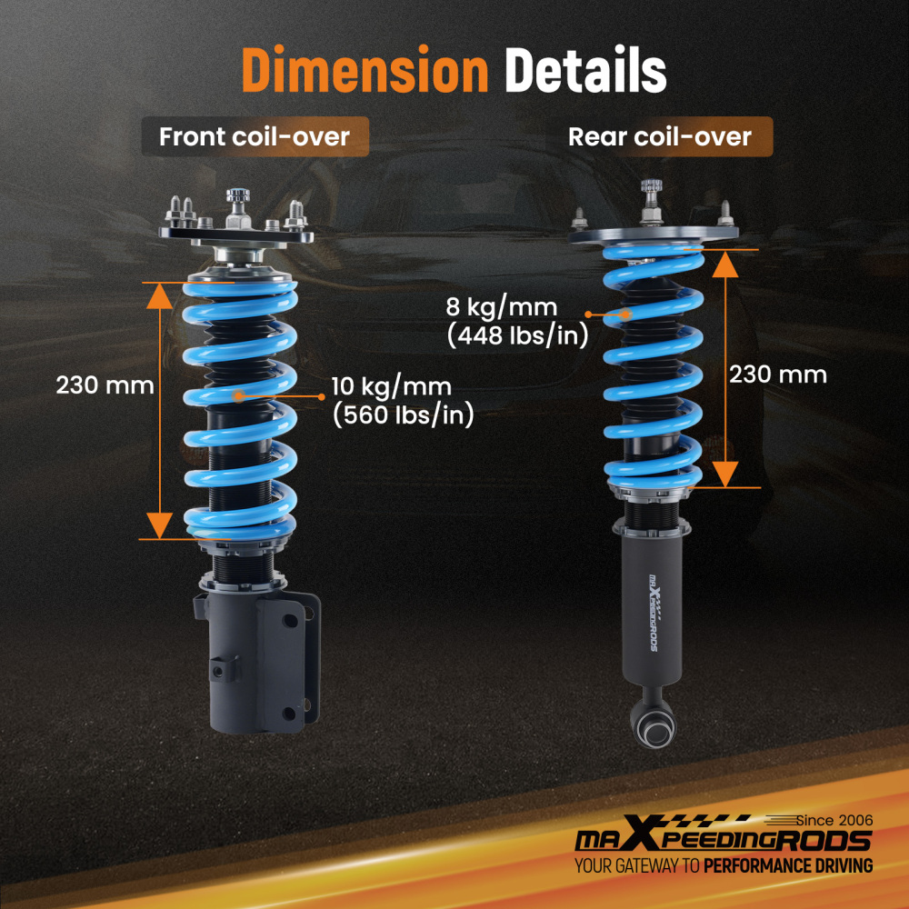 Coilover Struts compatible for Mazda RX7 FC FC3S 86-91 Coilovers 24 ways adjustable Damper Lowering Kit