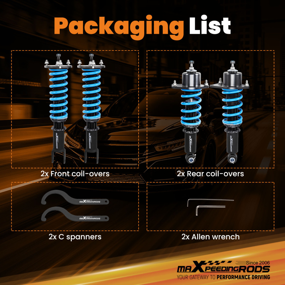 24 Way Damper Coilovers Shock+Spring Kit compatible for Mazda Miata MX5 06-15 NC