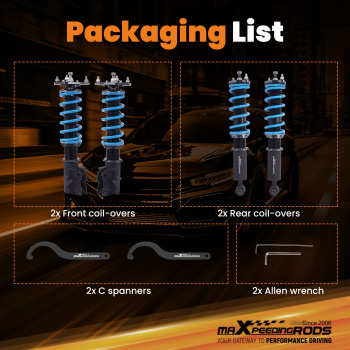 MaXpeedingrods T6 Coilover Suspension Kit compatible for Mitsubishi Mirage 1997-2001