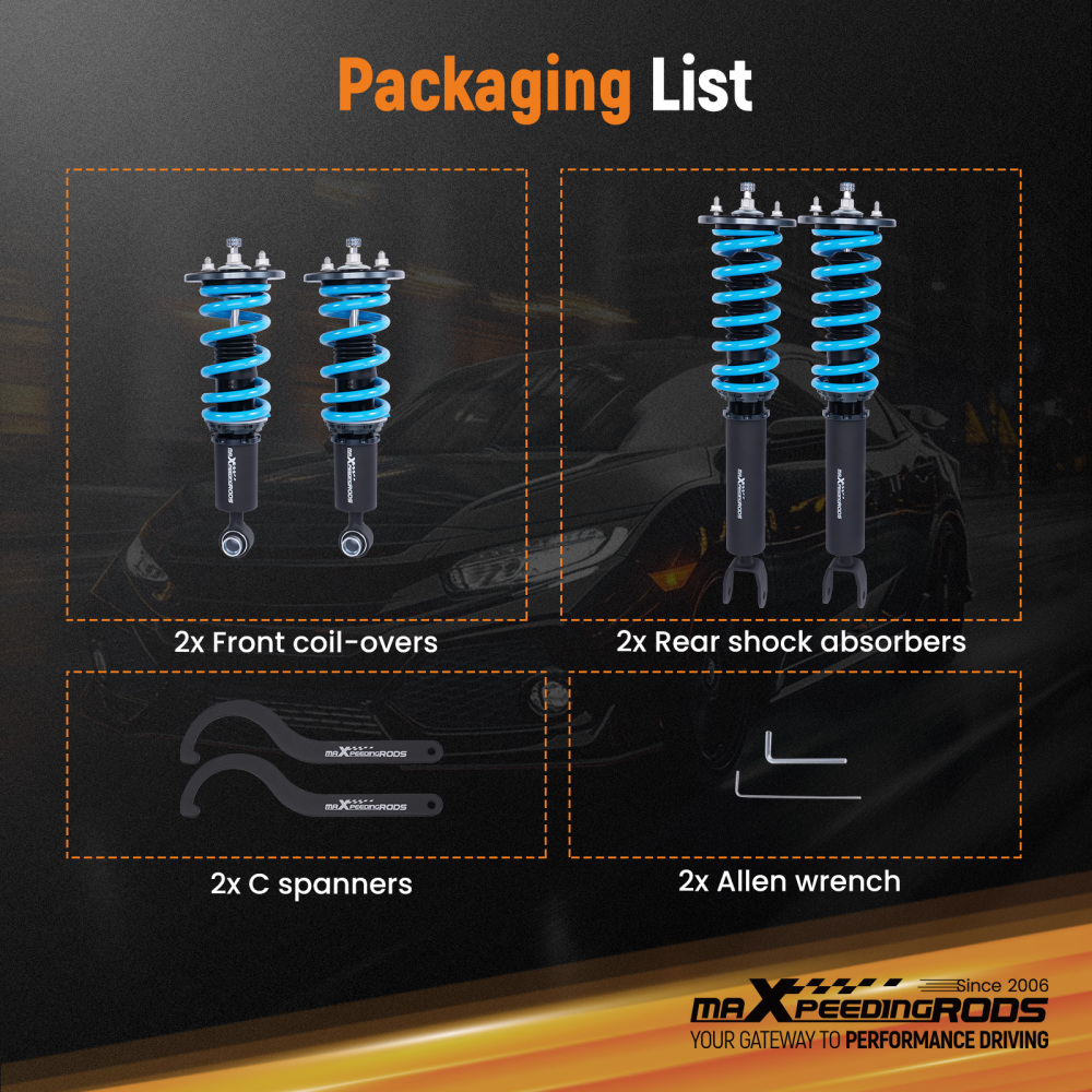 MaXpeedingrods T6 Coilovers Suspension Kit For 99-02 compatible for NISSAN SKYLINE R34 GT-S GTS