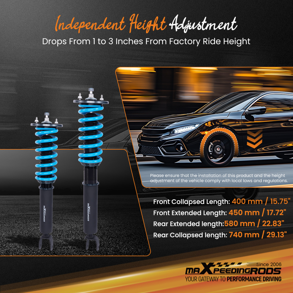 MaXpeedingrods T6 Coilovers Suspension Kit For 99-02 compatible for NISSAN SKYLINE R34 GT-S GTS
