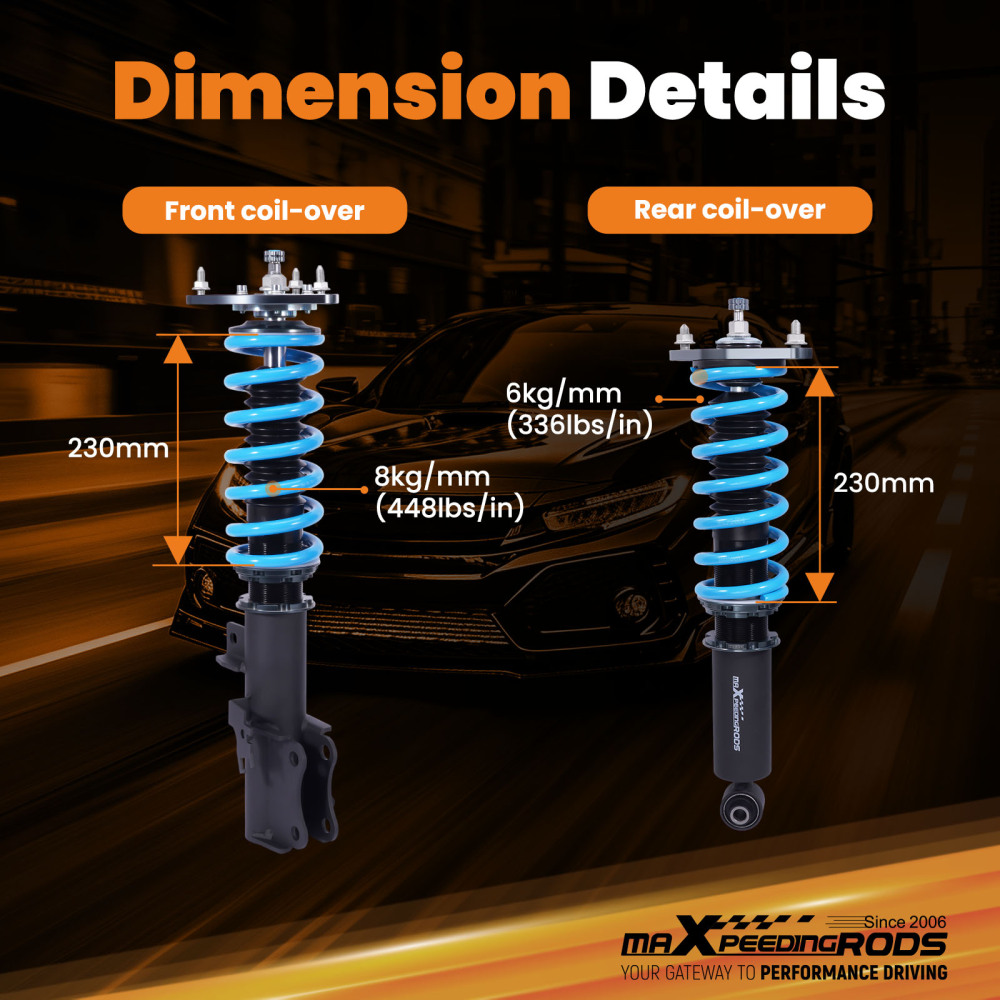 Damper Adjustable Coilovers Suspension Kit compatible for Subaru Legacy Outback 15-19