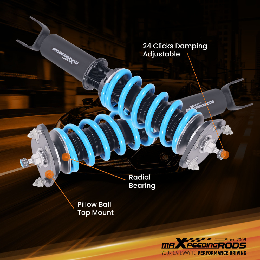 MaXpeedingrods Damper Height Adjustable Coil Spring Shock Absorber Compatible For Honda Prelude 1992-2001 Lowering Kit