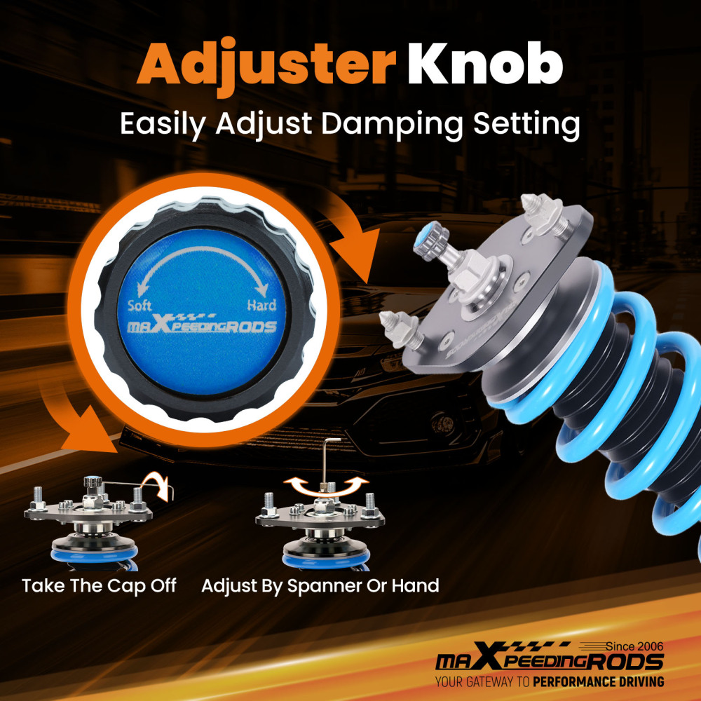 MaXpeedingrods Damper Height Adjustable Coil Spring Shock Absorber Compatible For Honda Prelude 1992-2001 Lowering Kit