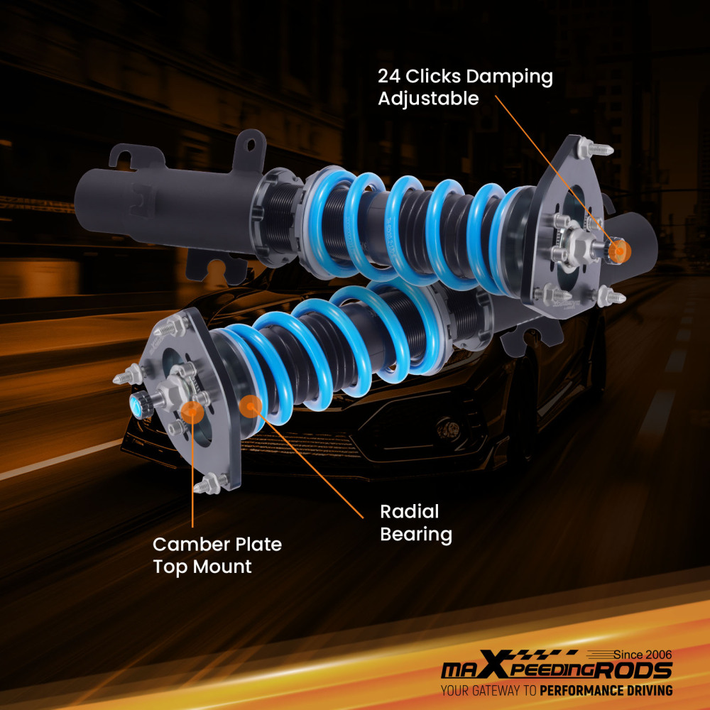 MaXpeedingrods T6 Coilover 24 Level Damper compatible for Mini Cooper (R56) Hatchback 07-13