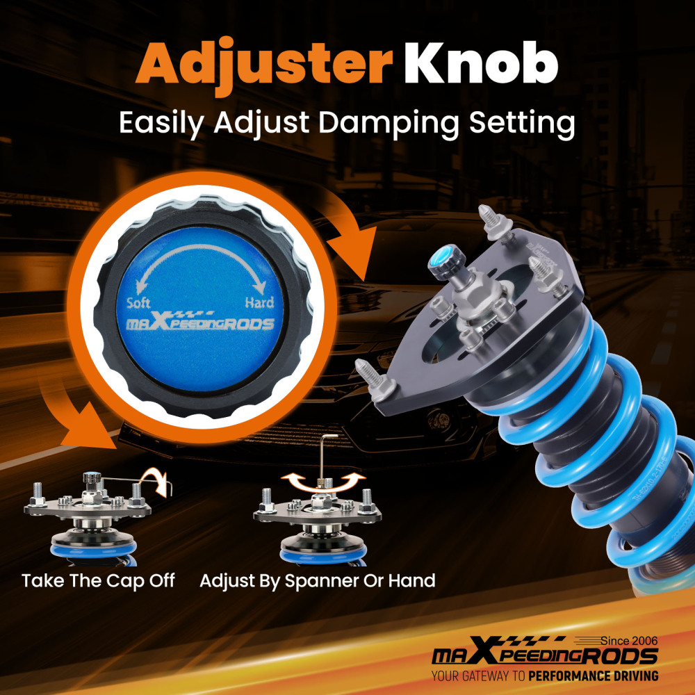 MaXpeedingrods T6 Coilover 24 Level Damper compatible for Mini Cooper (R56) Hatchback 07-13