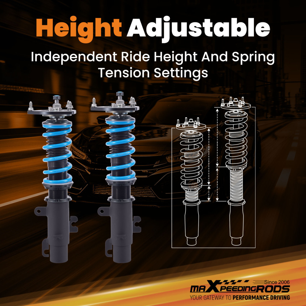 MaXpeedingrods T6 Coilover 24 Level Damper compatible for Mini Cooper (R56) Hatchback 07-13