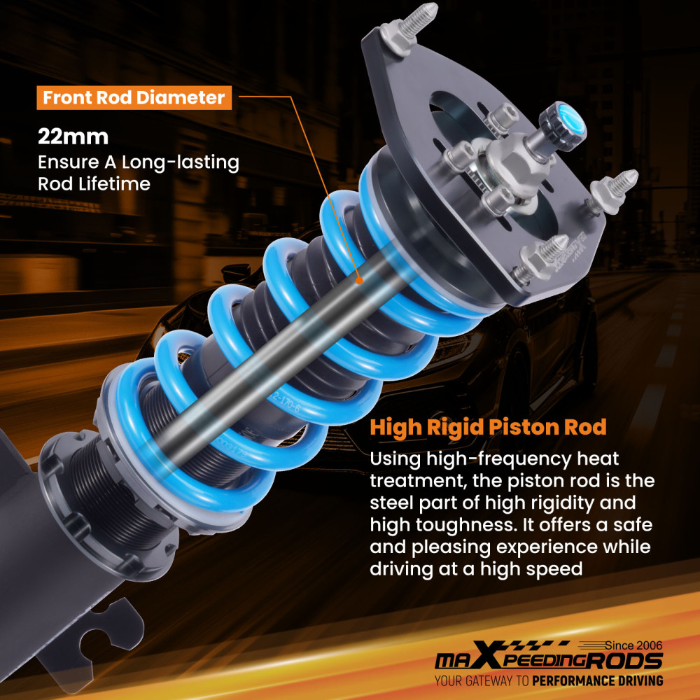 MaXpeedingrods T6 Coilover 24 Level Damper compatible for Mini Cooper (R56) Hatchback 07-13