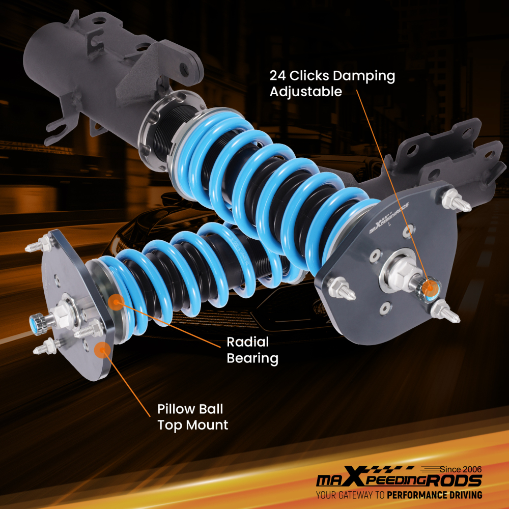 Compatible for Nissan Sentra 2013-19 24-Way Damper Coilovers Struts Suspension Lowering Kit 