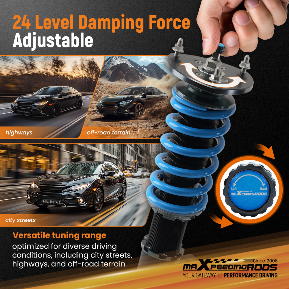 24 Ways Damping Adjustable Coilovers compatible for Skoda Octavia MK3 5E 12-19 2.0 TSI RS