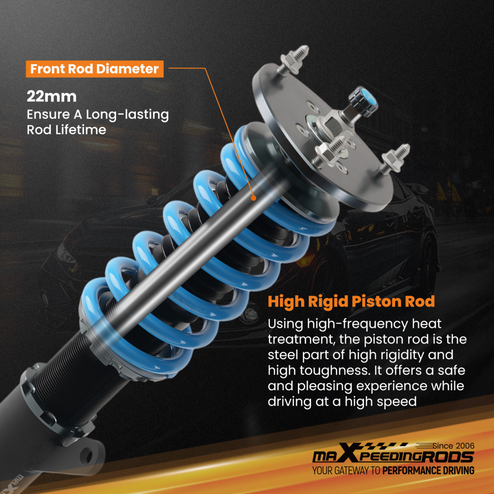 24 Ways Damping Adjustable Coilovers compatible for Skoda Octavia MK3 5E 12-19 2.0 TSI RS