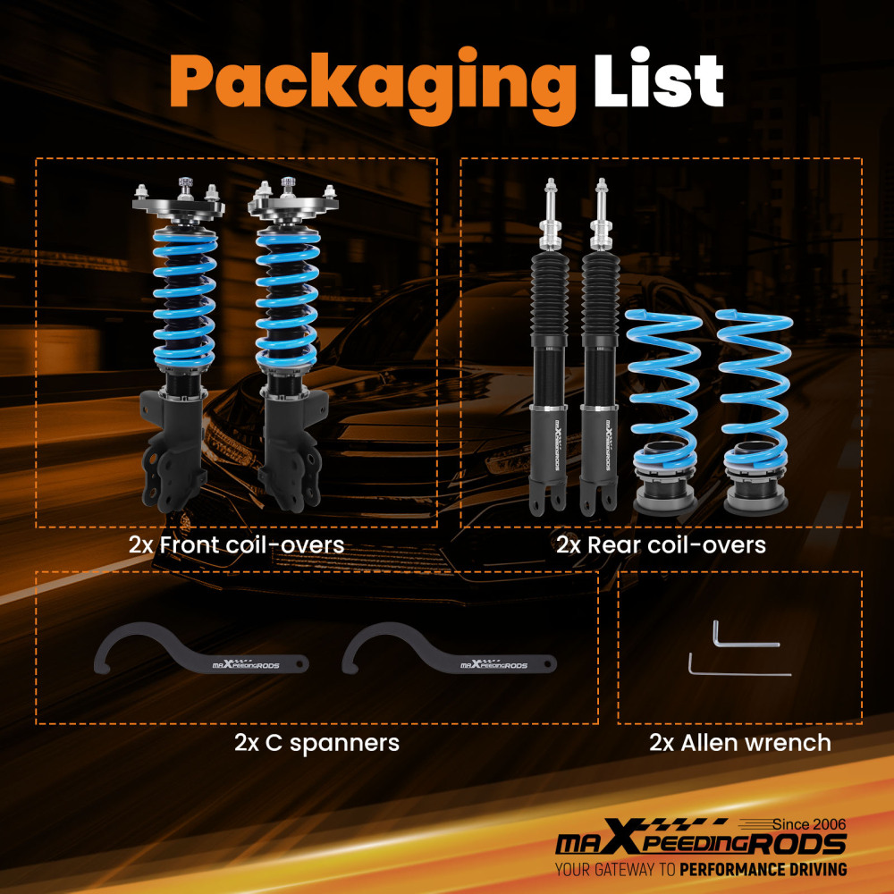 24 Level Damper Coilovers Struts Springs Kit compatible for Hyundai Sonata 2011-2014