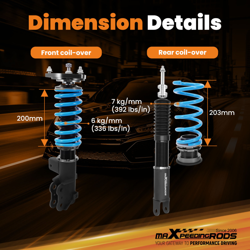 24 Level Damper Coilovers Struts Springs Kit compatible for Hyundai Sonata 2011-2014