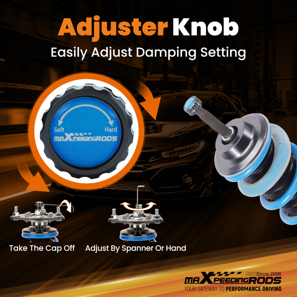 MaXpeedingrods T6 Coilovers 24 Way Adjustable Damper Struts compatible for Kia Soul 10-13