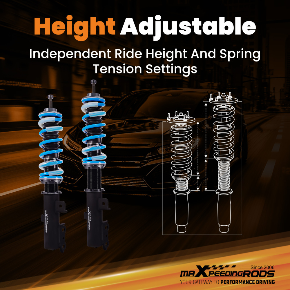 MaXpeedingrods T6 Coilovers 24 Way Adjustable Damper Struts compatible for Kia Soul 10-13