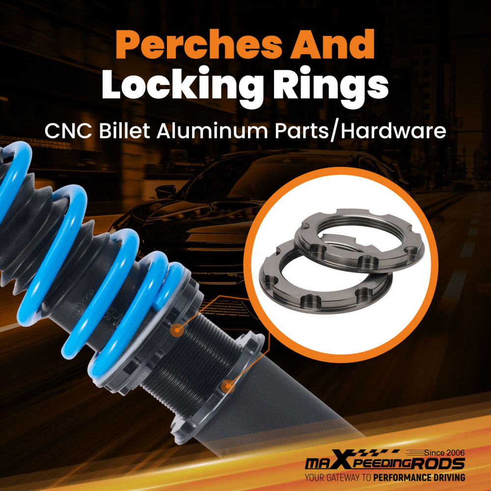 MaXpeedingrods T6 Coilover 24 Level Damper Shock compatible for Ford Fiesta ST 2014-2018