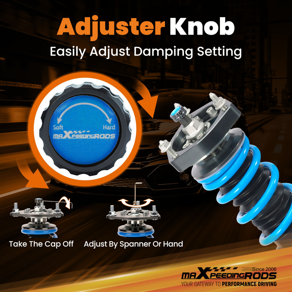 MaXpeedingrods T6 Coilover 24 Level Damper Shock compatible for Ford Fiesta ST 2014-2018