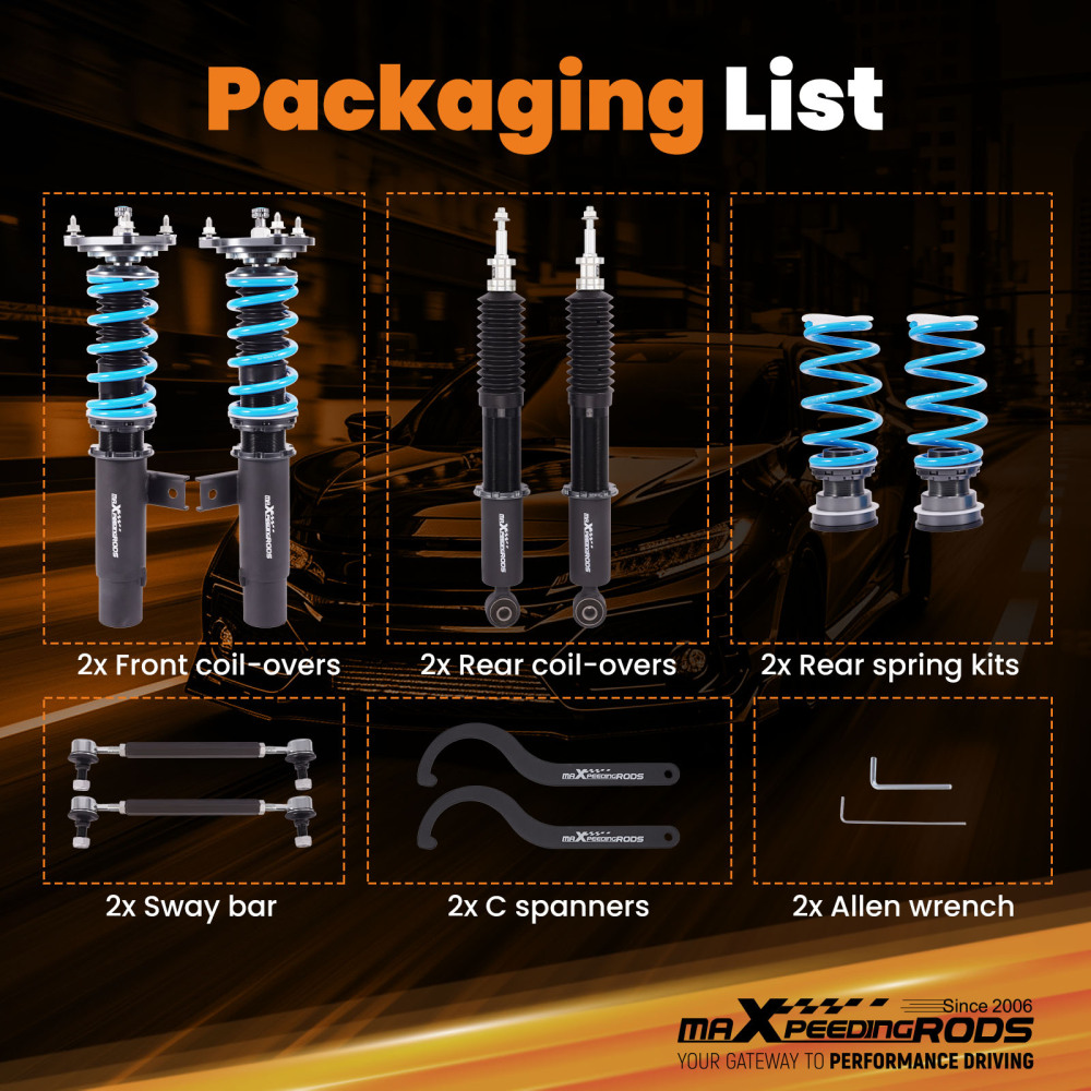 MaXpeedingrods T6 COILOVER SUSPENSION KIT compatible for AUDI TT / TT QUATTRO (8J) 08-14