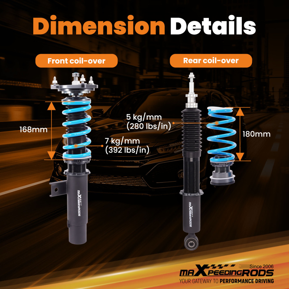 MaXpeedingrods T6 COILOVER SUSPENSION KIT compatible for AUDI TT / TT QUATTRO (8J) 08-14