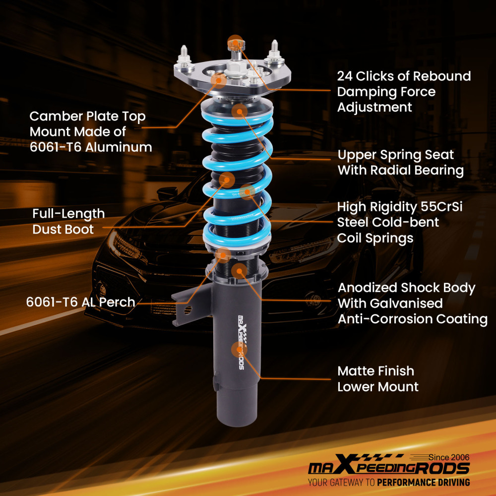 MaXpeedingrods T6 COILOVER SUSPENSION KIT compatible for AUDI TT / TT QUATTRO (8J) 08-14