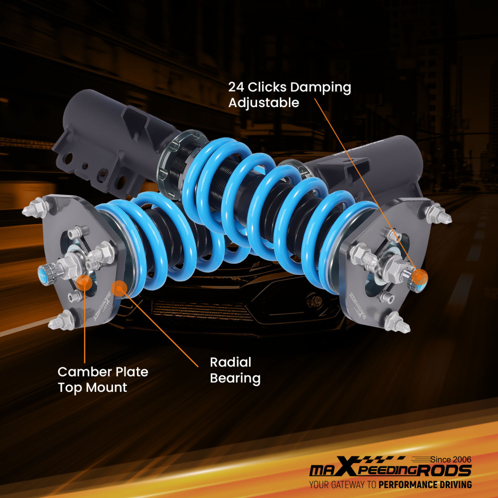 MaXpeedingrods T6 24 Level Coilovers Lowering Kit compatible for Hyundai Veloster 2012-2018