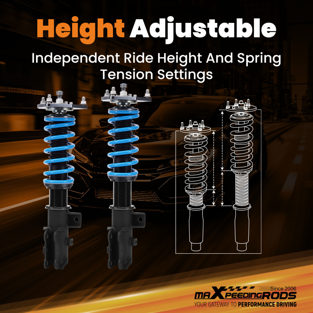 MaXpeedingrods Racing Adjustable Coilovers Shocks Kit compatible for Hyundai Elantra 17-20
