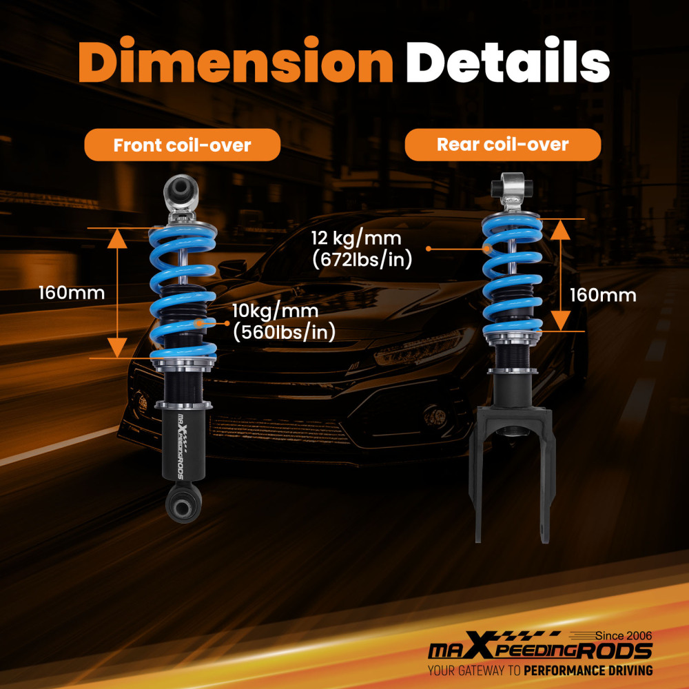MaXpeedingrods T6 Coilovers Suspension Lowering Kit compatible for Dodge Viper 1996-2002