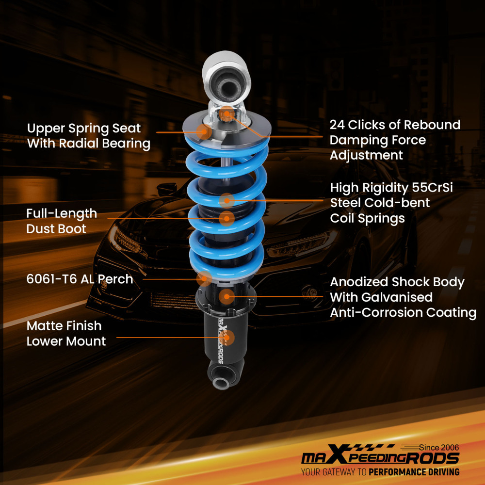 MaXpeedingrods T6 Coilovers Suspension Lowering Kit compatible for Dodge Viper 1996-2002