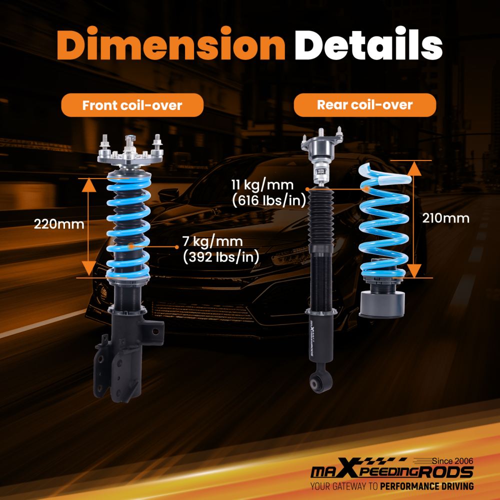 MaXpeedingrods T6 COILOVER Lowering Kit compatible for Mercedes-Benz C300 C350 4Matic Sedan