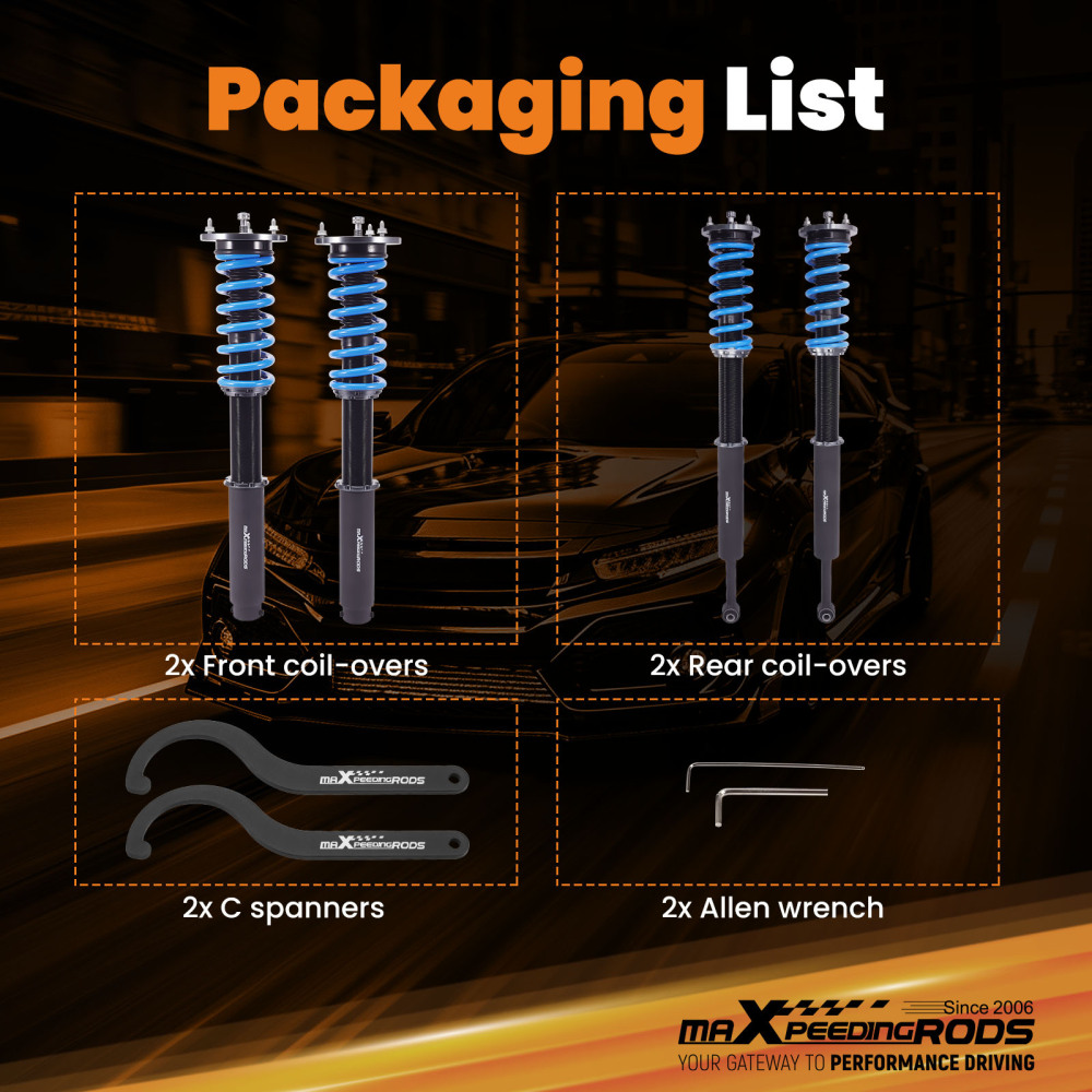 MaXpeedingrods T6 Coilovers Shock Kit compatible for Mercedes S-Class W220 S500 2WD 00-06