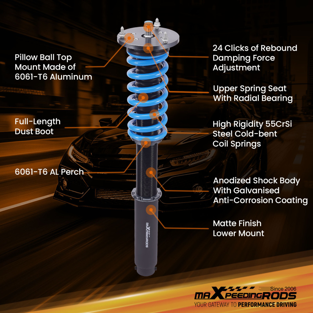 MaXpeedingrods T6 Coilovers Shock Kit compatible for Mercedes S-Class W220 S500 2WD 00-06