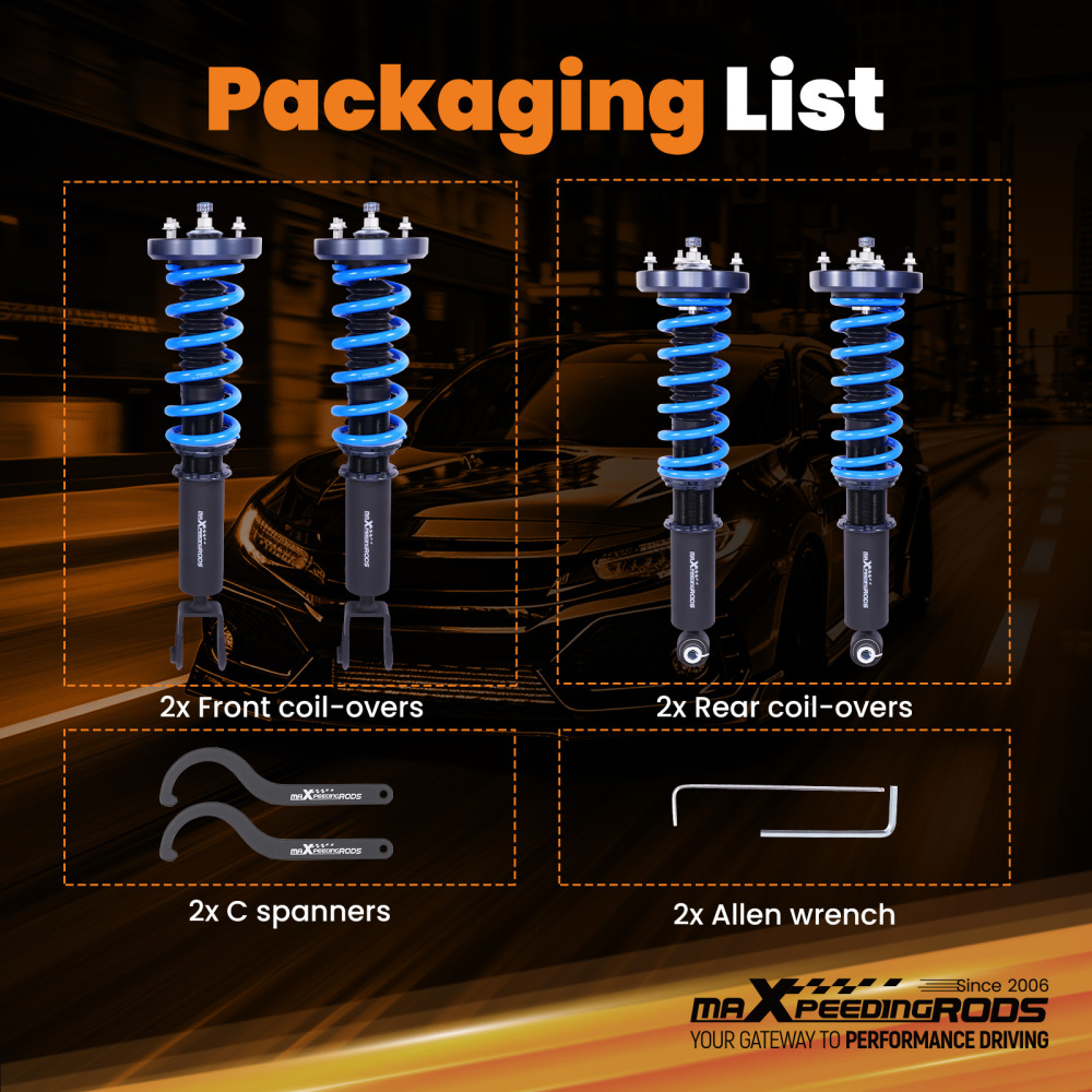 Adjustable Coilovers Suspension Shocks compatible for JAGUAR XJ8 XJR 2003-2009 X350 X358