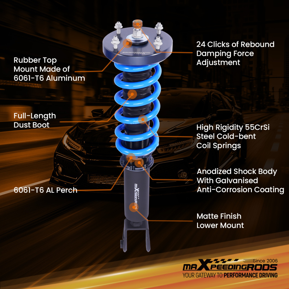 Adjustable Coilovers Suspension Shocks compatible for JAGUAR XJ8 XJR 2003-2009 X350 X358